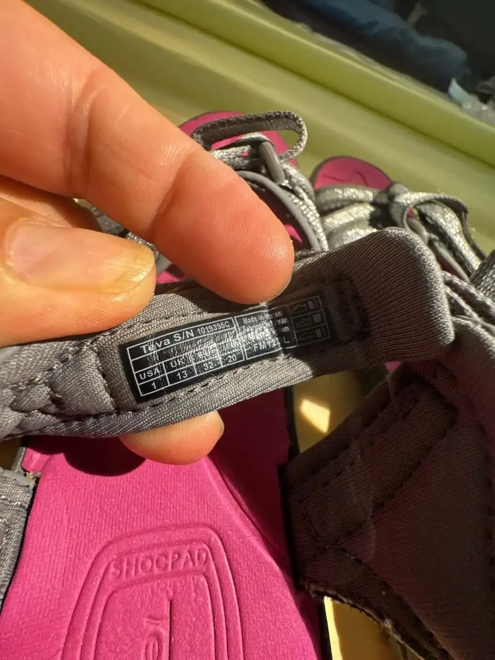 Teva Tirra Metallic Silver and Magenta Sport Sandals